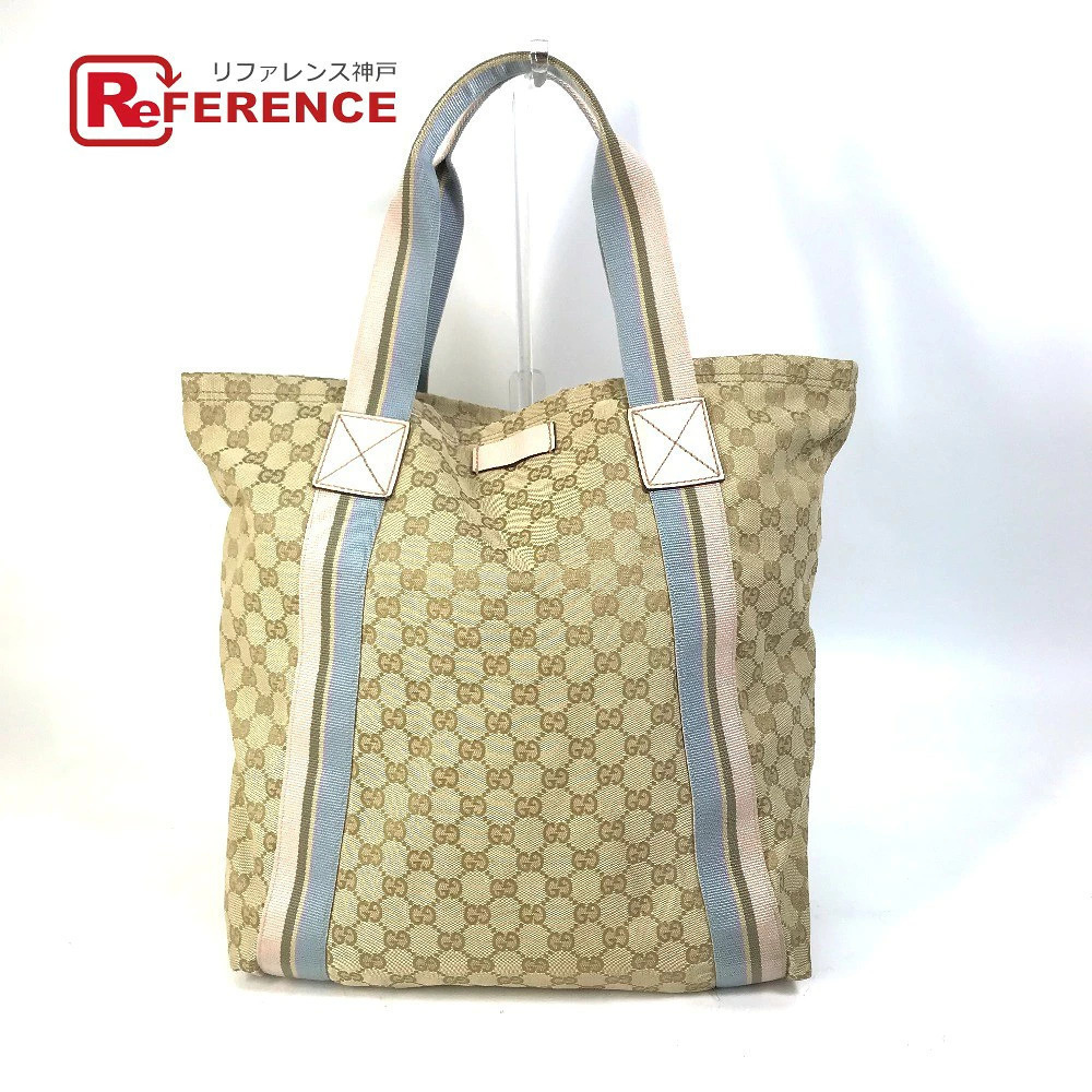 Gucci GG Bag Shoulder Tote Canvas Beige